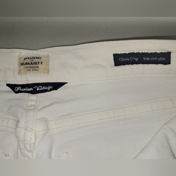 Citizens of Humanity White High Rise Jeans Olivia Crop High Rise Slim Size 25 - Picture 10 of 15